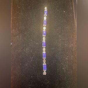 925 Sterling Silver Purple Jade/Jadite Bracelet